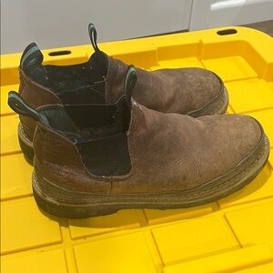 Men's Georgia boot (Romeo’s) Work Boots Brown Leather Slip-On